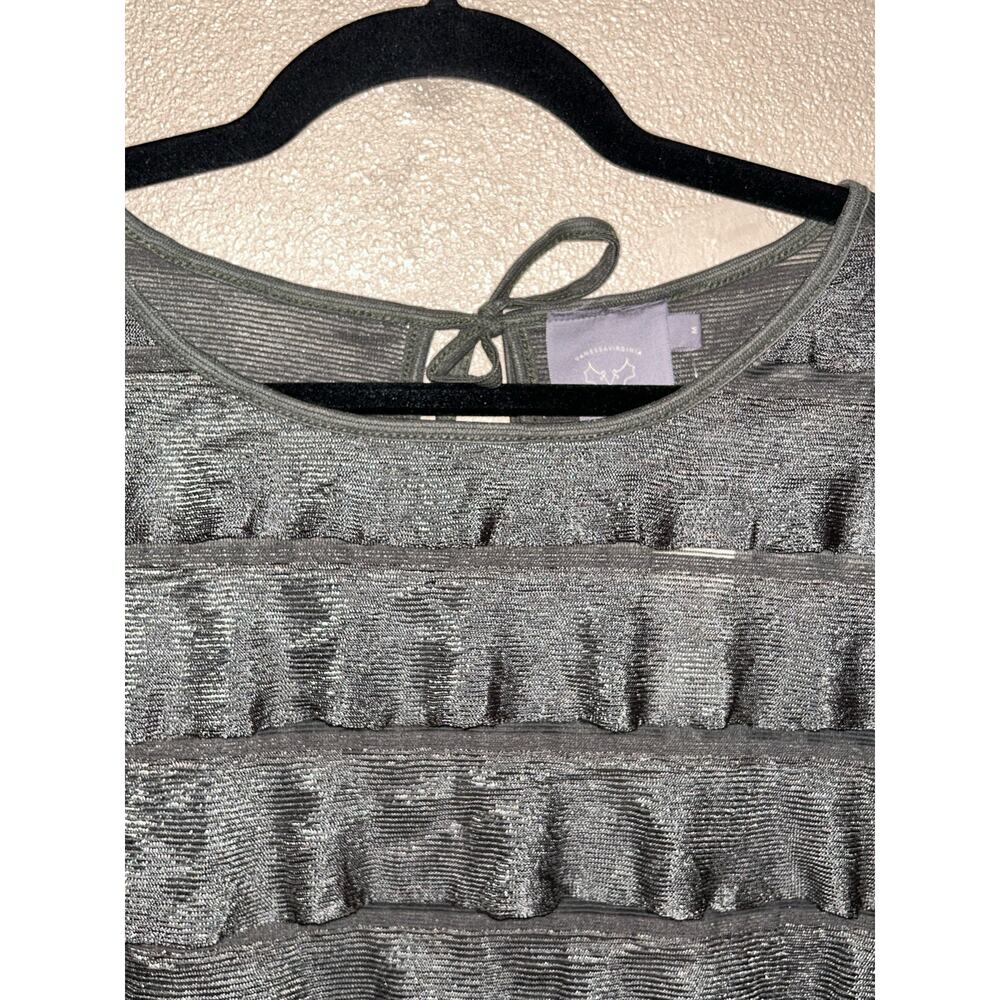 Anthropologie Vanessa Virginia Green Ruffle Tiered Top Womens Medium NWT Fun - Picture 3 of 11